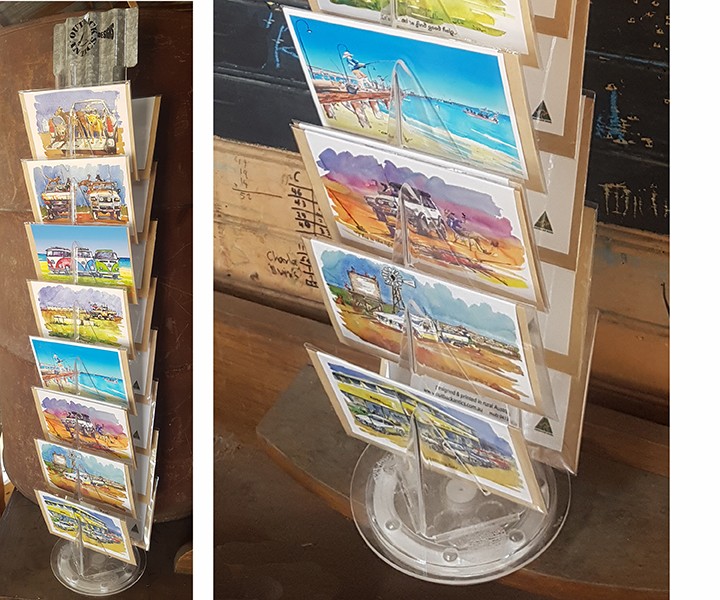 Perspex counter stand with 120 greeting cards