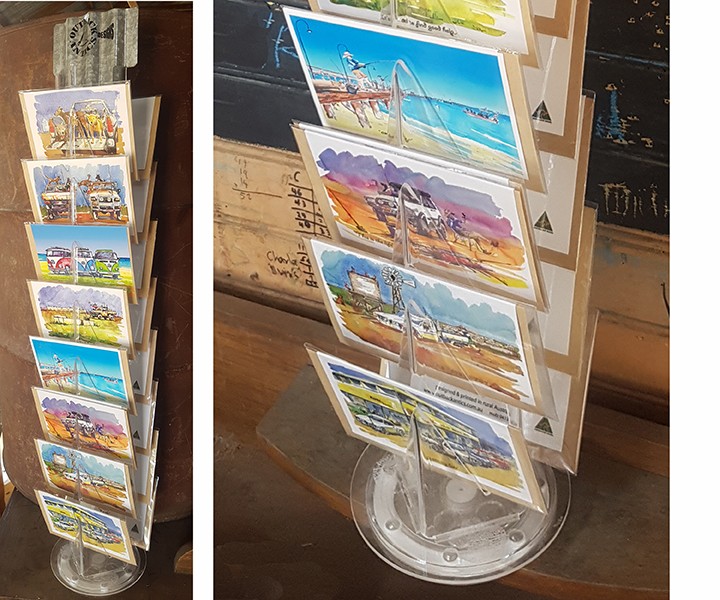 Perspex counter stand with 120 greeting cards